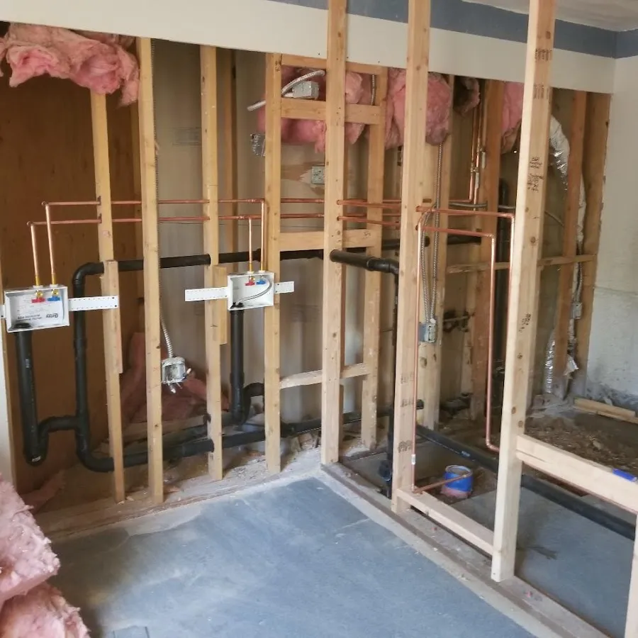 Copper pipe rough-in and plumbing installation in Ocean City